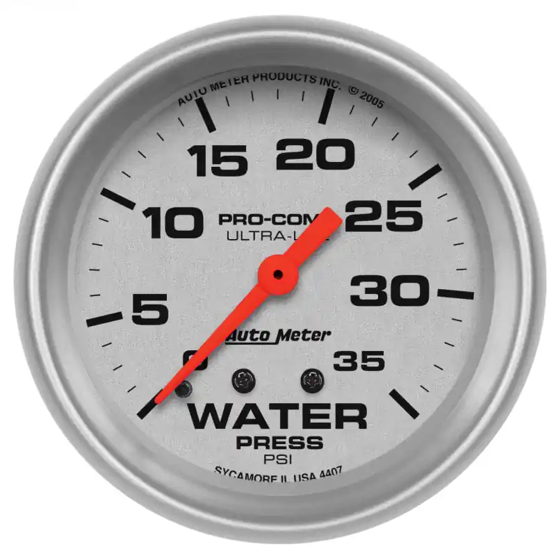 Autometer 66.7mm 35 PSI Mechanical Water Pressure Gauge (ATM4407)