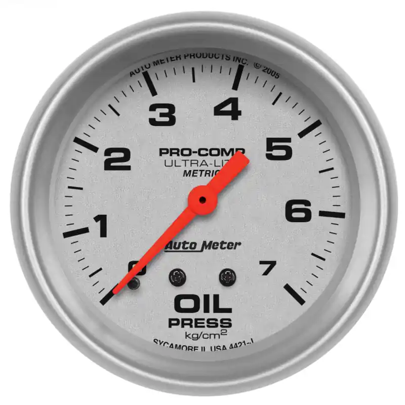 Autometer Ultra-Lite 66.7mm METRIC 0-7 Kg/CM 2 Oil Pressure Mechanical Gauge (ATM4421-J)