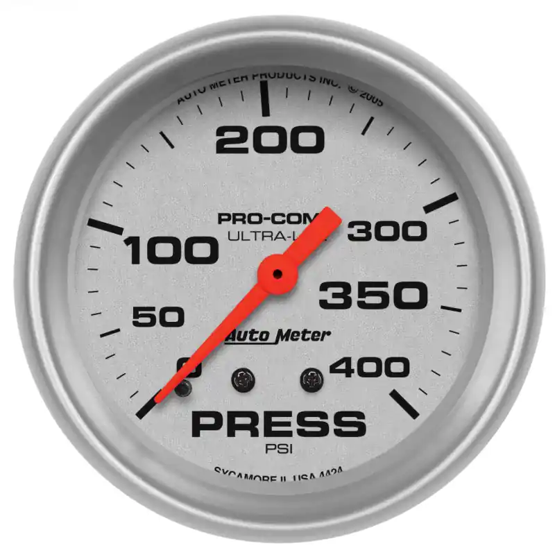 Autometer Ultra-Lite 66.7mm Mechanical 0-400 PSI Pressure Gauge (ATM4424)