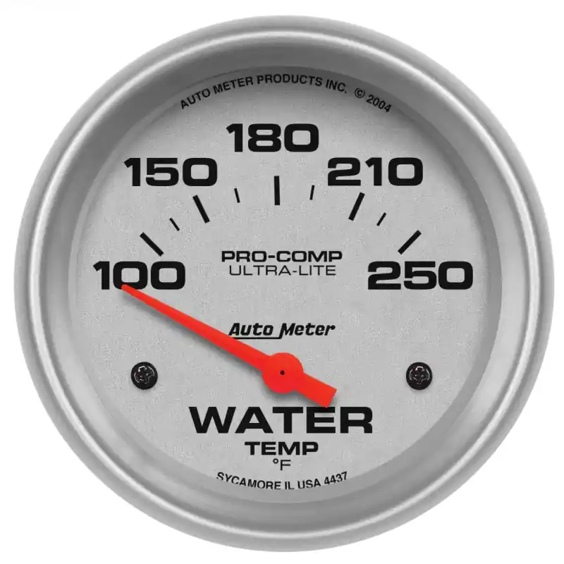 Autometer Ultra-Lite 66.7mm Short Sweep Electronic 100-250 Degree Water Temperature Gauge (ATM4437)