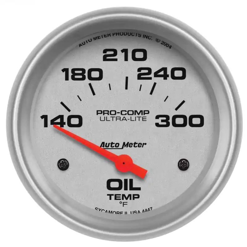 Autometer Ultra-Lite 66.7mm Short Sweep Electronic 140-300 Degree Oil Temperature Gauge (ATM4447)
