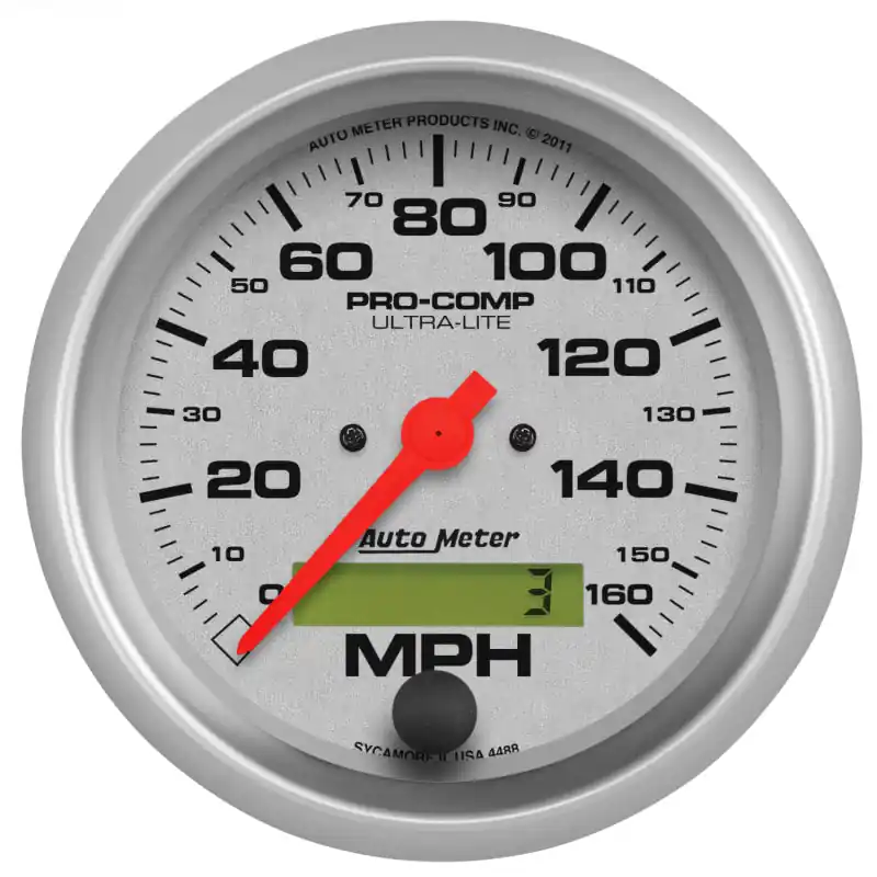 Autometer Ultra-Lite 87.5mm Electronic Programmable 160 MPH Speedometer (ATM4488)