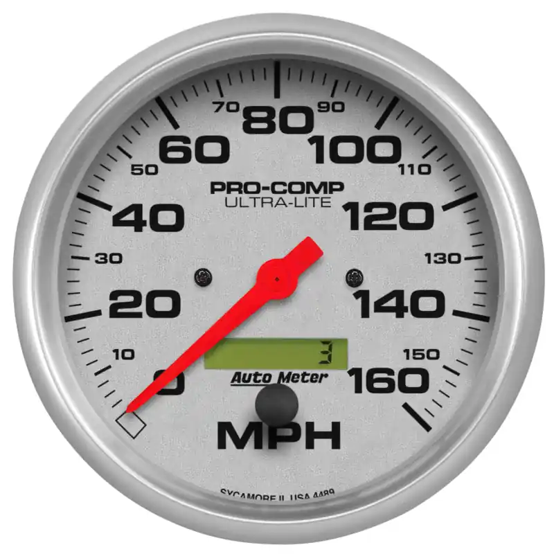 Autometer Ultra-Lite 127mm In-Dash Electronic Programmable 160 MPH Speedometer (ATM4489)