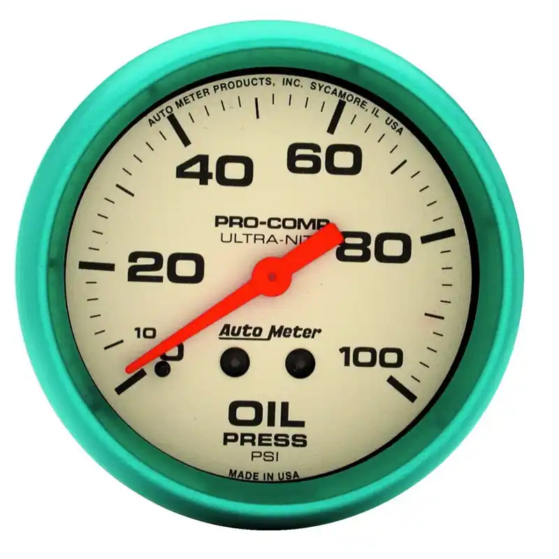 Autometer Ultra-Nite 66.7mm 0-100 PSI Mechanical Oil Pressure Gauge (ATM4521)