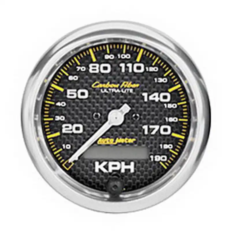 Autometer Carbon Fiber 85.7mm 190 KPH Range Speedometer Elect. Programmable Gauge (ATM4787-M)