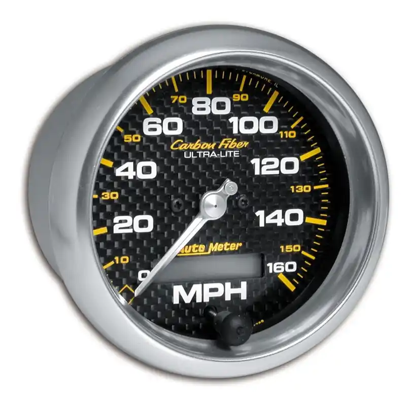 Autometer Carbon Fiber 85.7mm 160MPH Range Speedometer Elect. Programmable Gauge (ATM4789)