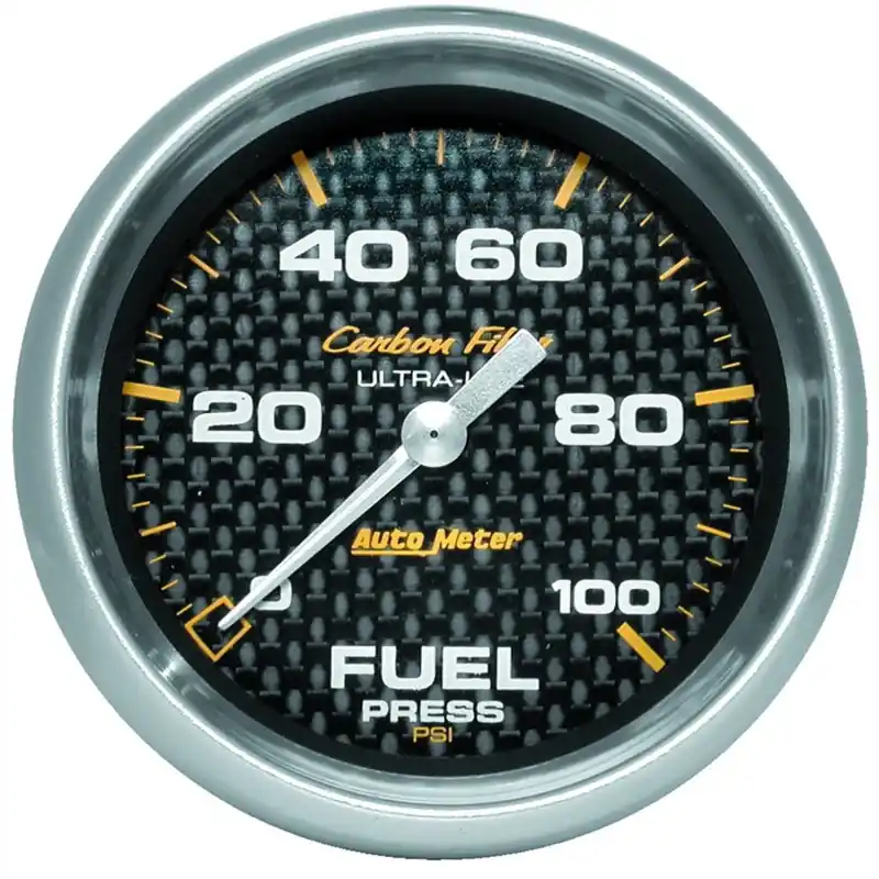 Autometer Carbon Fiber 2 5/8in 0-100 PSI Digital Stepper Motor Fuel Press Gauge (ATM4863)