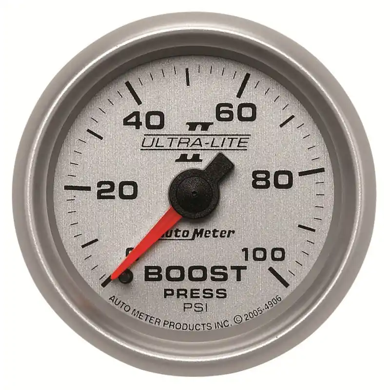 Autometer Ultra-Lite II 52mm 0-100 PSI Mechanical Boost Gauge (ATM4906)