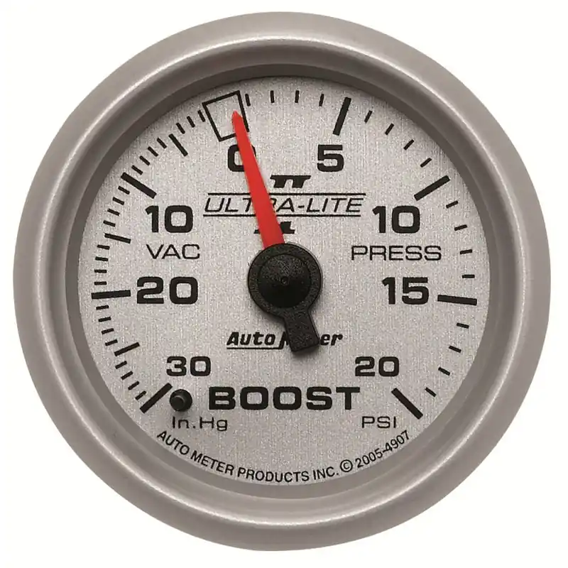 Autometer Ultra-Lite II 52mm 30 in Hg/20 psi Mechanical Boost/Vacuum Gauge (ATM4907)