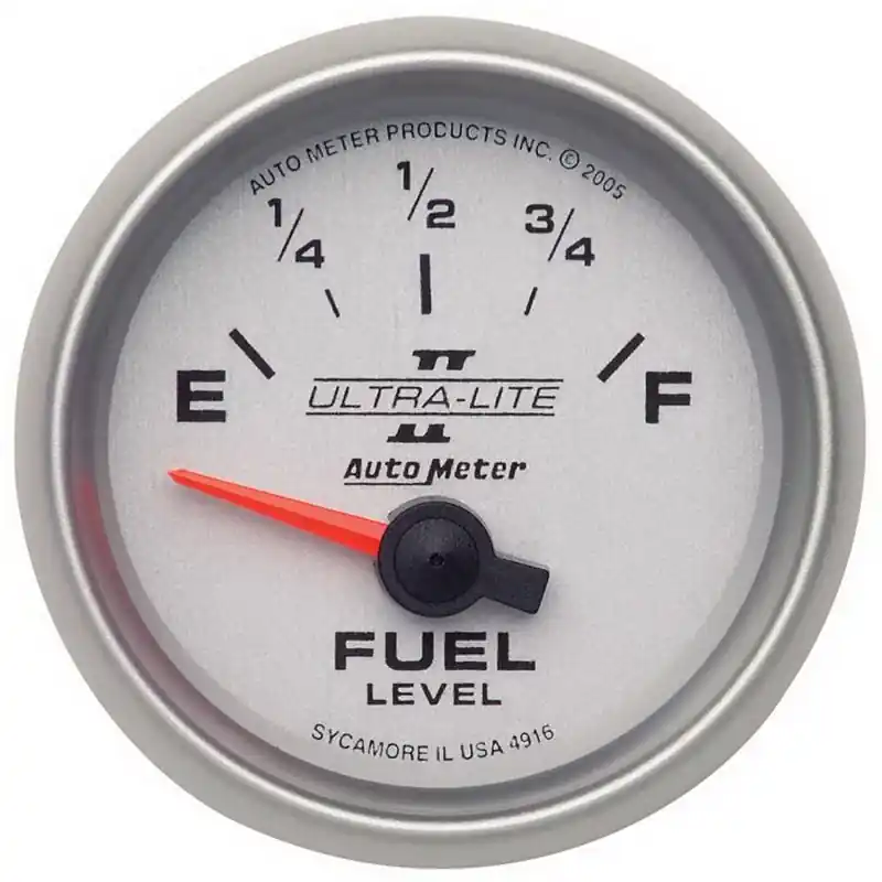 Autometer Ultra-Lite II 52mm 240-33 OHMS Short Sweep Electronic Fuel Level Gauge (ATM4916)
