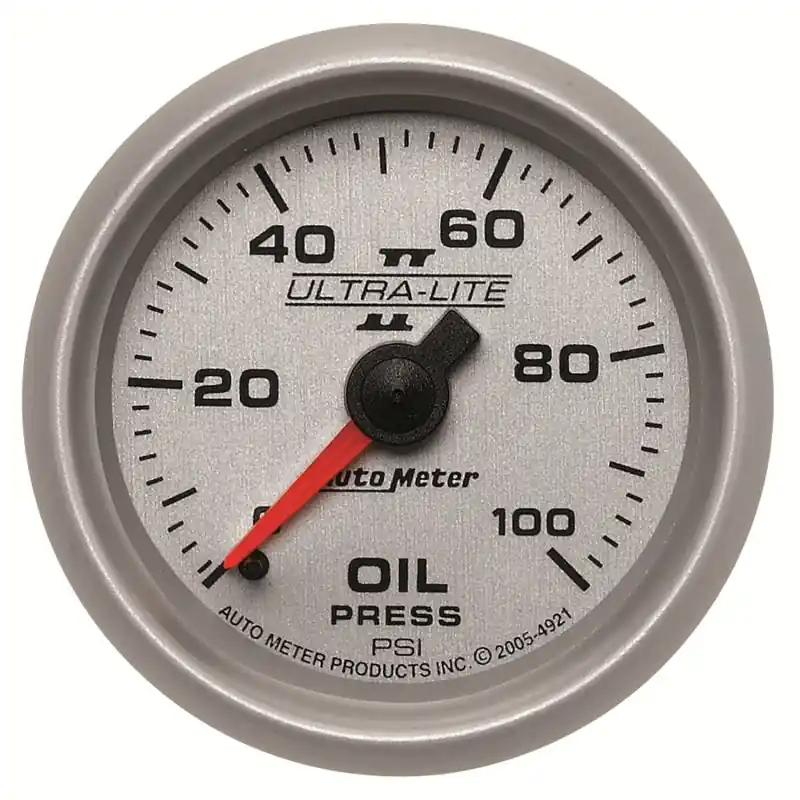 Autometer Ultra-Lite II 52mm 0-100 PSI Mechanical Oil Pressure Gauge (ATM4921)