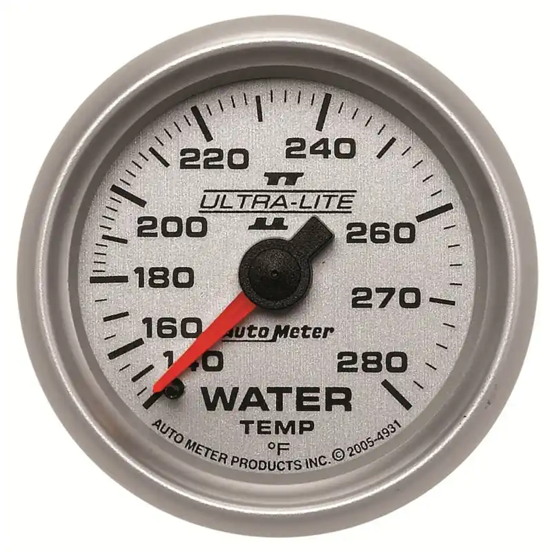 Autometer Ultra-Lite II 52mm 140-280 Deg F Mechanical Water Temp Gauge (ATM4931)