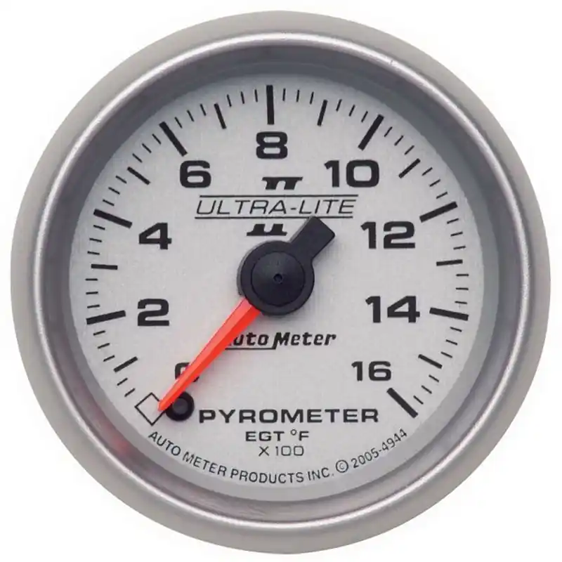 Autometer Ultra-Lite II 52mm 0-1600 Deg F Full Sweep Electric Pyrometer (EGT) Gauge (ATM4944)