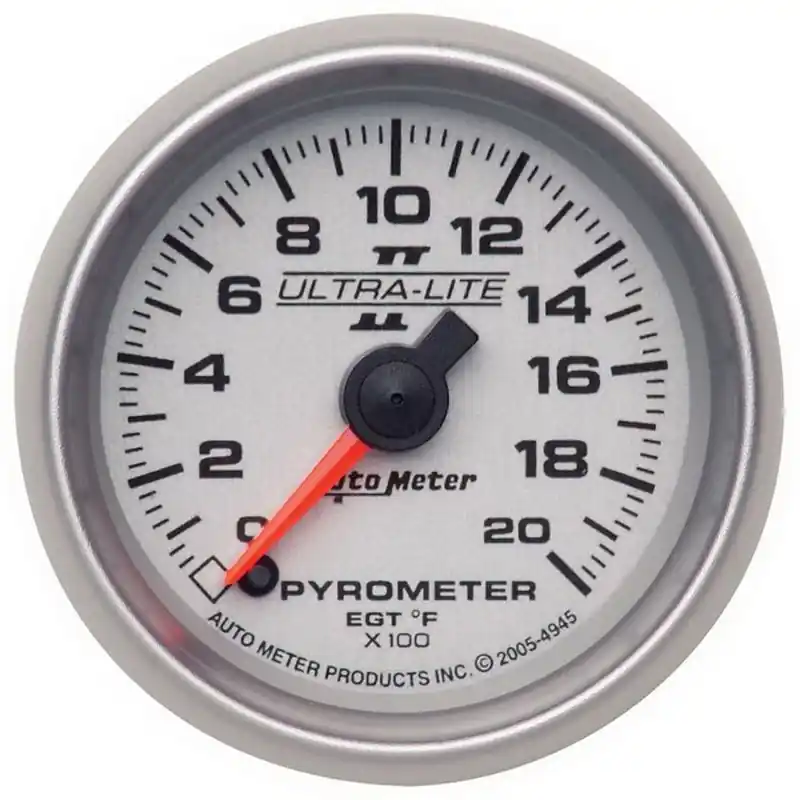 Autometer Ultra-Lite II 52mm 0-2000 Deg F Full Sweep Electric Pyrometer (EGT) Gauge (ATM4945)