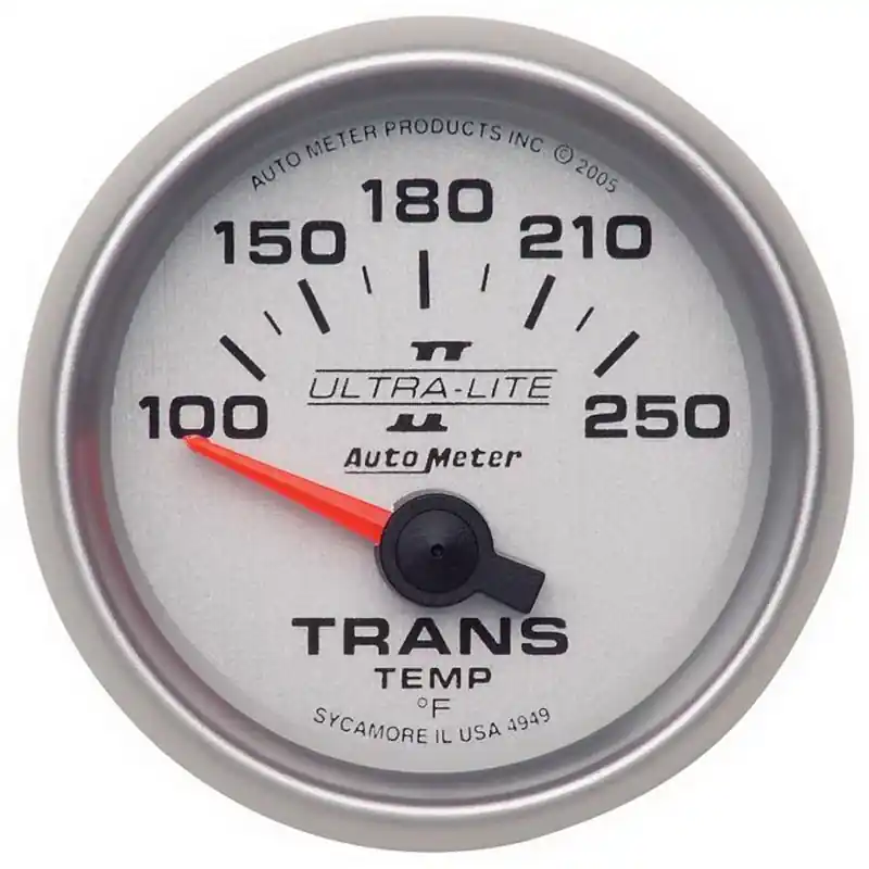 Autometer Ultra-Lite II 52mm 100-250 Deg F Short Sweep Electric Transmission Temperature Gauge (ATM4949)