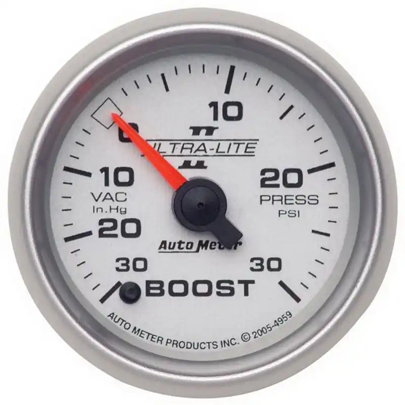 Autometer Ultra-Lite II 52mm 30 In Hg-Vac/30 PSI Full Sweep Electronic Vacuum/Boost Gauge (ATM4959)