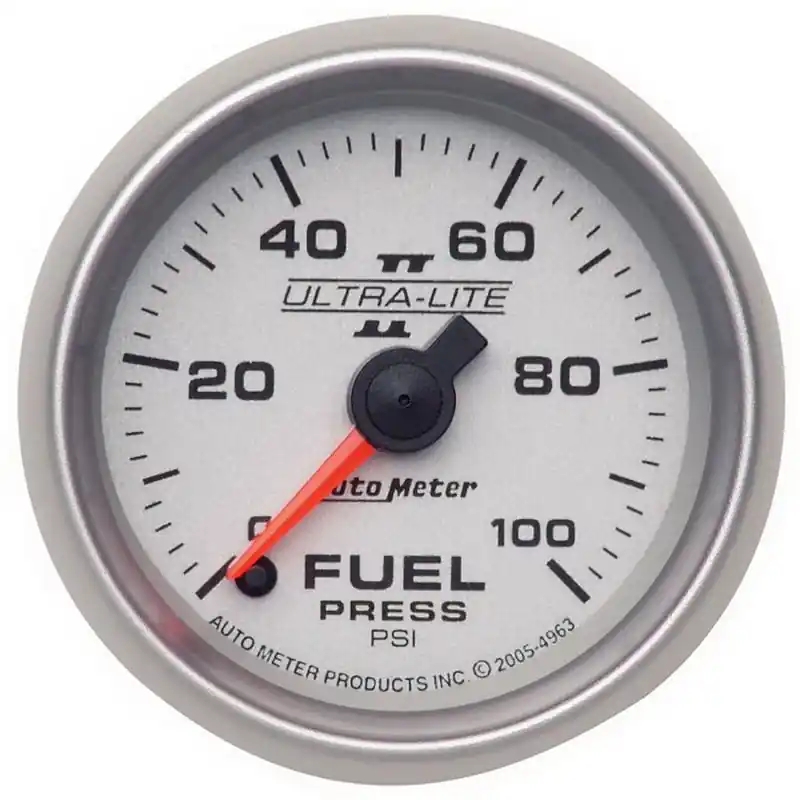 Autometer Ultra-Lite II 52mm 0-100 PSI Full Sweep Electronic Fuel Pressure Gauge (ATM4963)