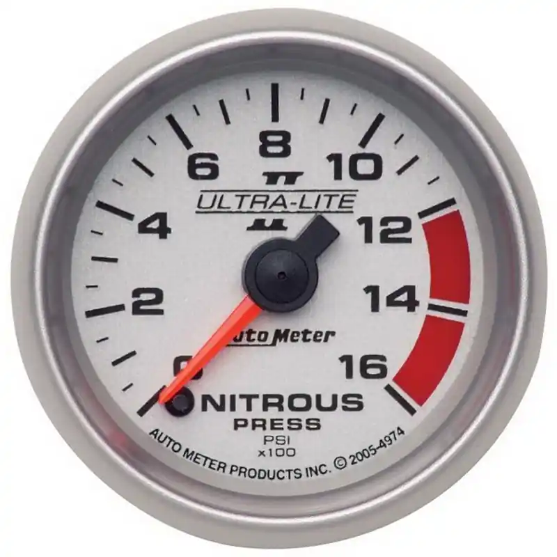 Autometer Ultra-Lite II 2 1/16in FSE 0 - 1600 PSI Nitrous Pressure Gauge (ATM4974)