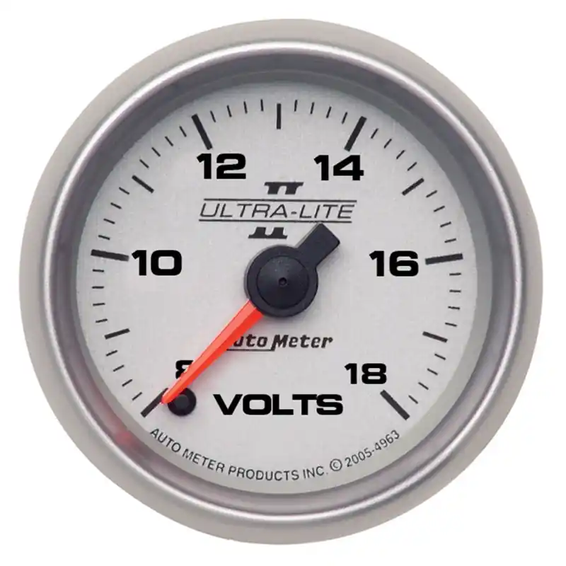 Autometer Ultra-Lite II 52mm 18 Volt Digital Stepper Motor Voltmeter (ATM4991)