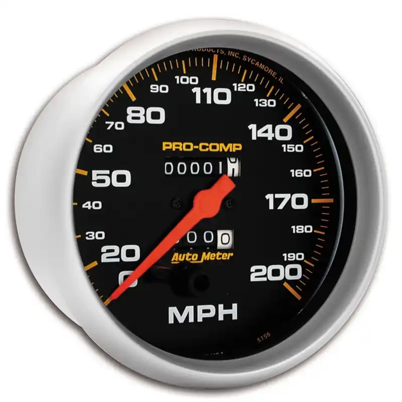 AutoMeter Gauge Speedometer 5in. 200MPH Mechanical Pro-Comp (ATM5156)