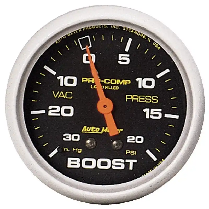 Autometer Pro-Comp 30 In Hg/20 PSI Liquid Filled Mechanical Boost Gauge (ATM5401)
