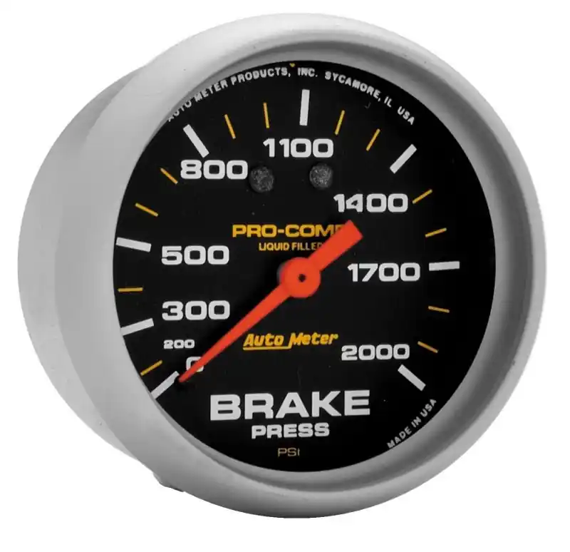 AutoMeter Gauge Brake Press 2-5/8in. 2000PSI Liquid Filled Mech Pro-Comp (ATM5426)