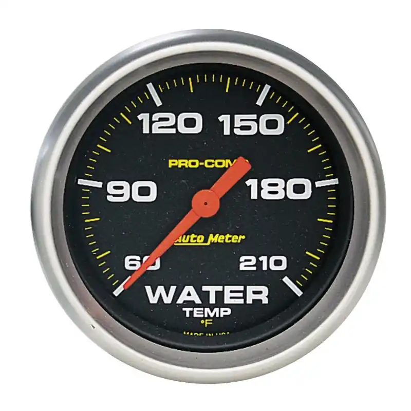 Autometer Pro Comp 60-210 Deg F Full Sweep Electronic Water Temperature Low Temp Gauge (ATM5469)