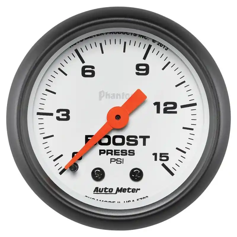 Autometer Phantom 52mm 0-15PSI Mechanical Boost Pressure Gauge (ATM5702)