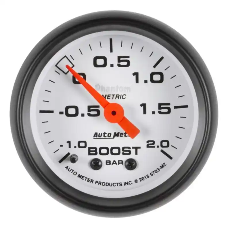 Autometer Phantom Gauge Vac/Boost 2 1/16in -1 - +2 Bar Mechanical Phantom (ATM5703-M2)