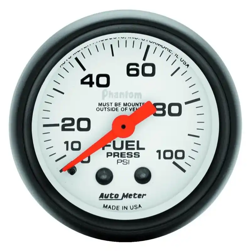Autometer Phantom 52mm 100 PSI Mechanical Fuel Pressure Gauge (ATM5712)