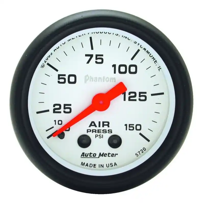 Autometer Phantom 52mm 0-150 PSI Mechanical Air Pressure Gauge (ATM5720)
