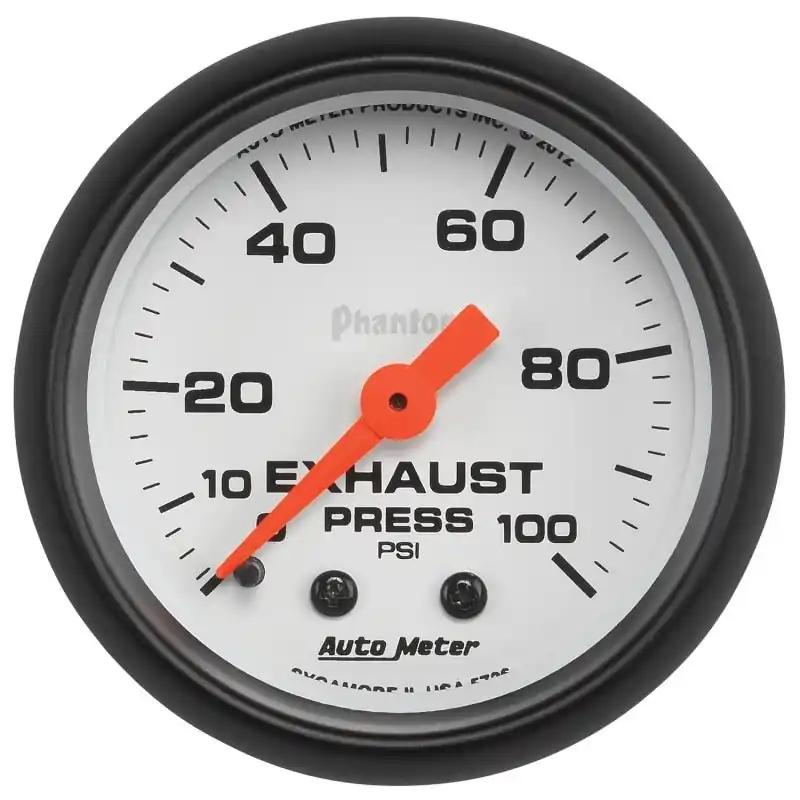 Autometer Phantom 2-1/16in 0-100 PSI Mechnical Exhaust (Drive) Pressure Gauge (ATM5726)