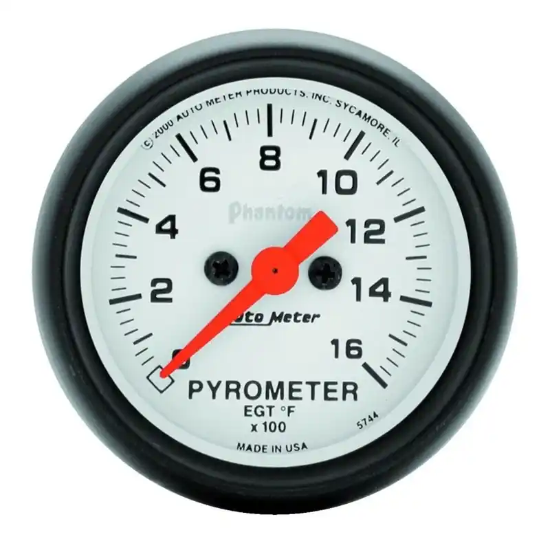 Autometer Phantom 52mm 1600 Deg F Electronic EGT Gauge Kit (ATM5744)