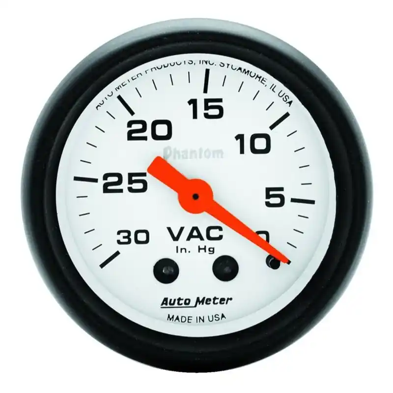 Autometer Phantom 52mm 30 in. HG. Mechanical Vacuum Gauge (ATM5784)