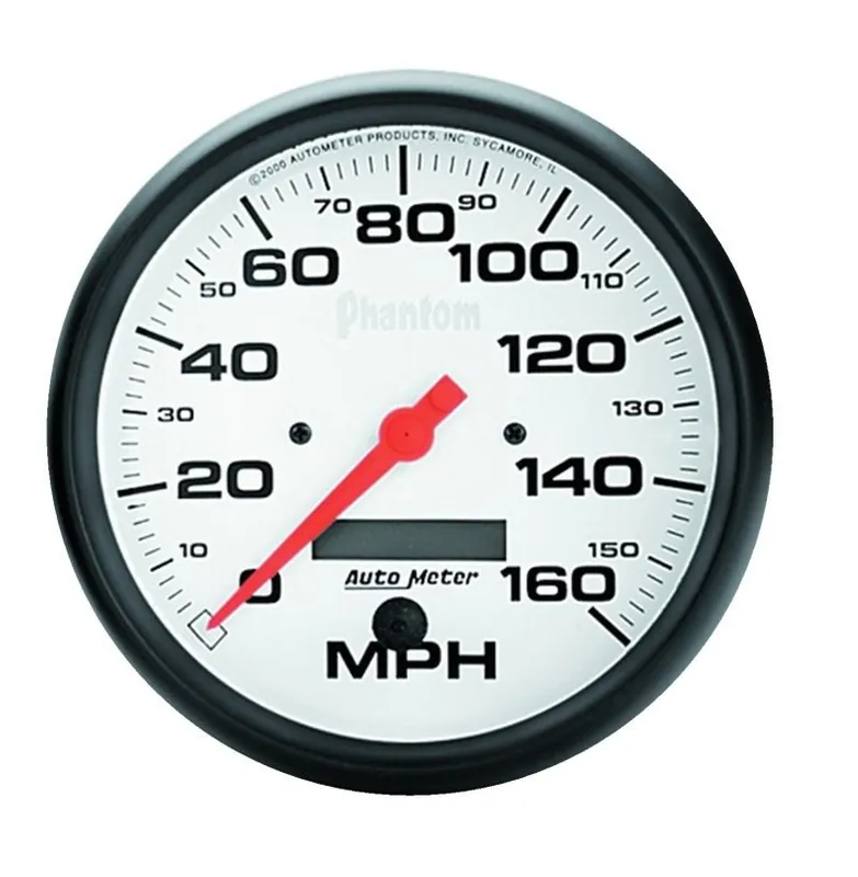 Autometer Phantom 5in 160 MPH Speedometer Electric Program w/ LCD Odometer (ATM5889)