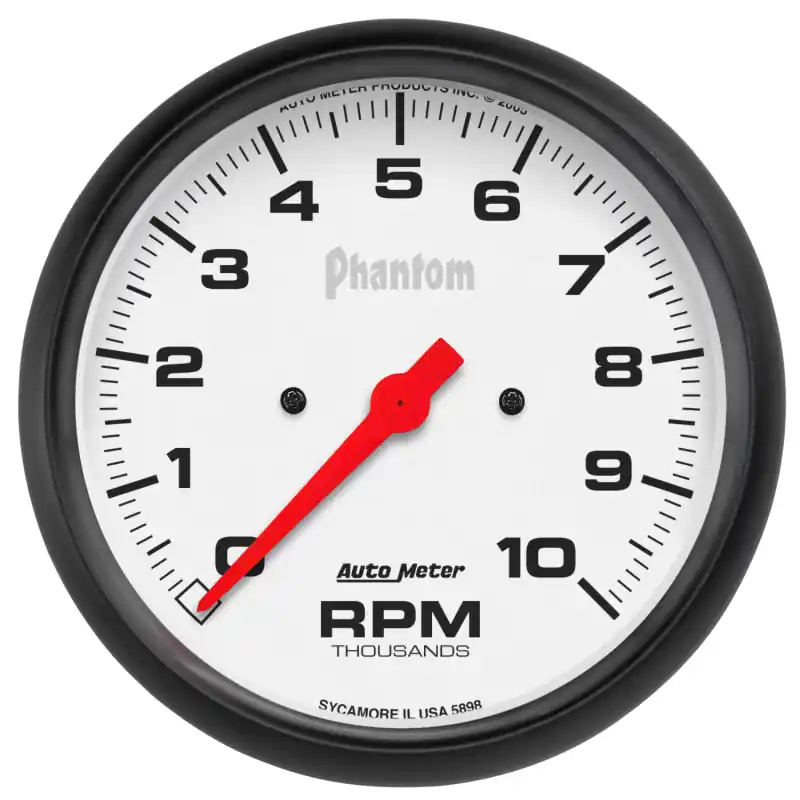 Autometer Phantom 5in 10000 RPM In-Dash Electronic Single Range Tachometer (ATM5898)