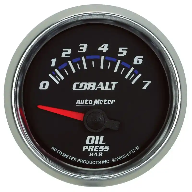 Autometer Cobalt 52mm 0-7 BAR Short Sweep Electric Oil Pressure Gauge (ATM6127-M)