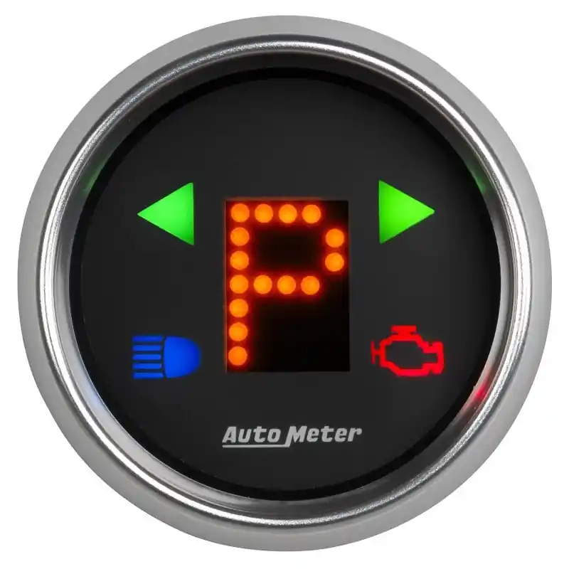 Autometer Automatic Transmission PRNDL Black Dial Flat Lens Bright Super Bezel Gauge (ATM6150)