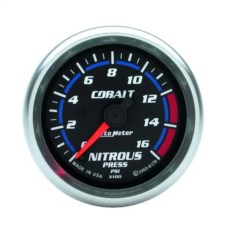 Autometer 2-1/6in Cobalt Nitrous Pressure Gauge 0-1600PSI Digital Steppe Motor (ATM6174)