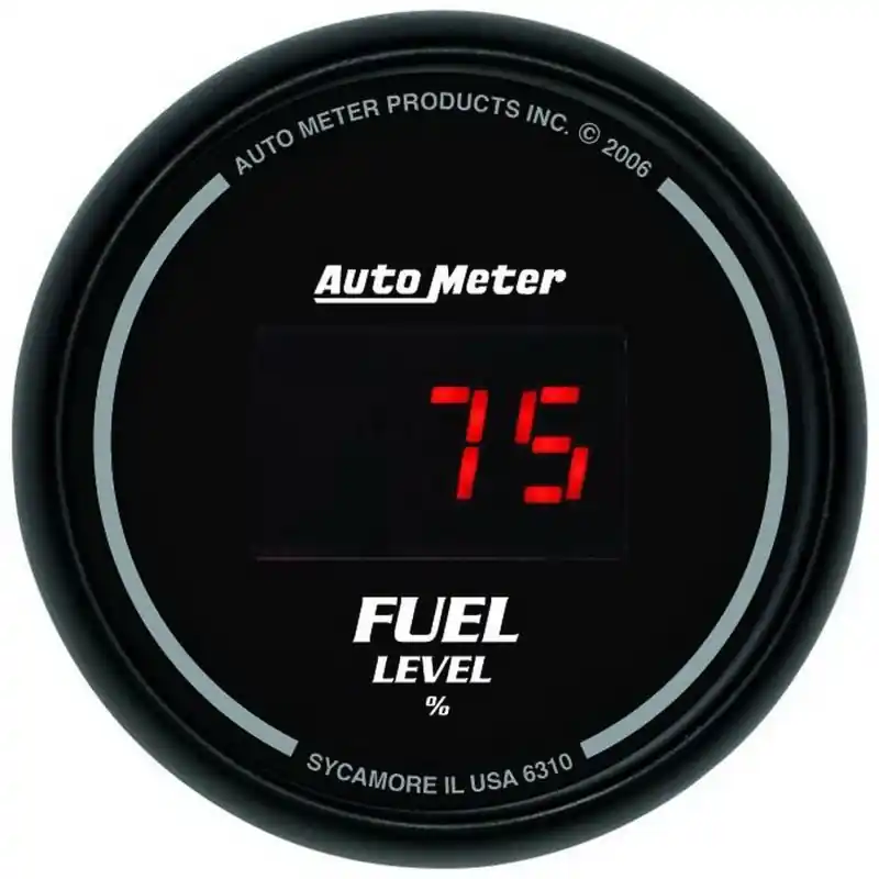Autometer 52mm Black Digital Programmable Empty-Full Fuel Level Gauge (ATM6310)