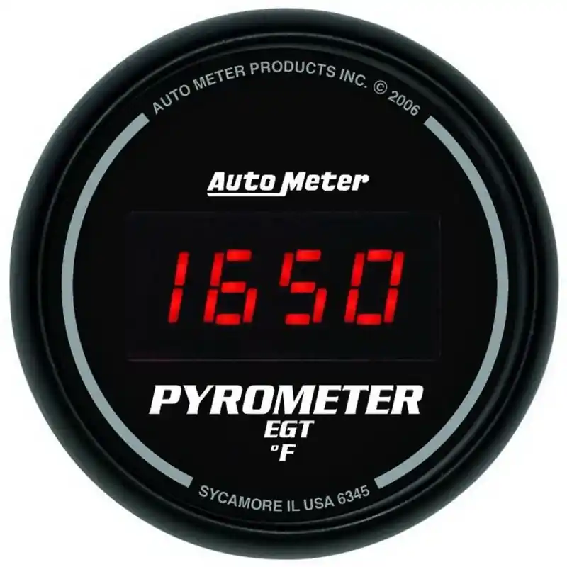 Autometer Z Series 52mm 0-2000 Deg F Digital EGT/Pyrometer Gauge (ATM6345)