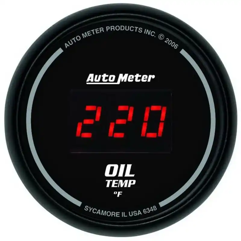 Autometer Black 0-400F Digital Oil Temp Gauge (ATM6348)