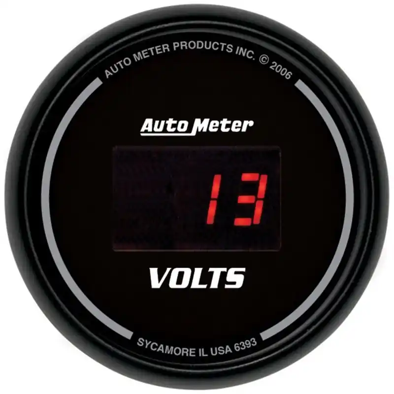 Autometer Black 52.4mm 8-18 Volts Digital Voltmeter Gauge (ATM6393)