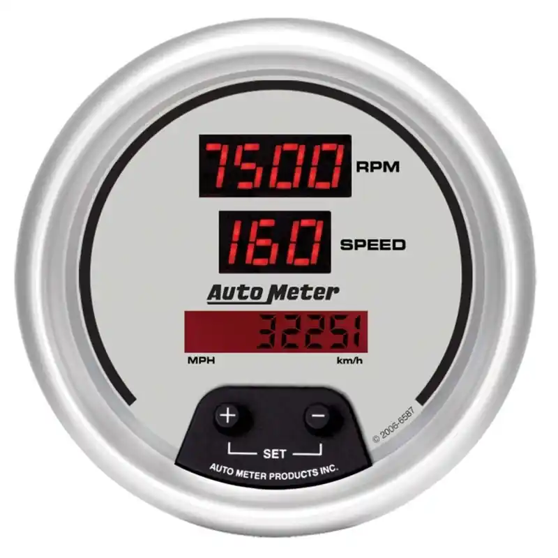 Autometer Ultra-Lite 3 3/8in 8000 RPM/ 160mph Digital Tach Speedo Combo (ATM6587)