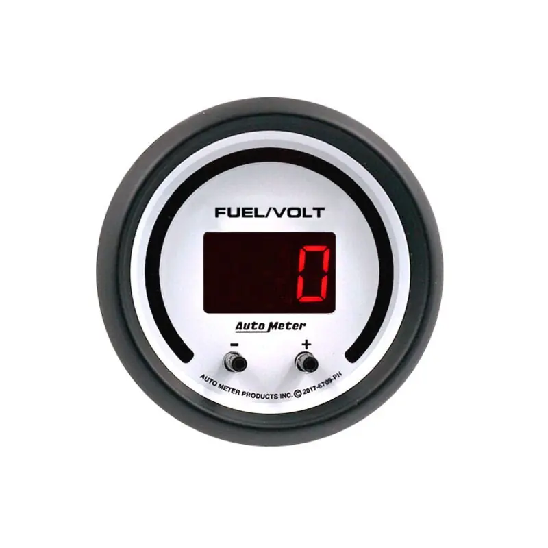Autometer 52.4mm White Switchable 0-100 Fuel Level/8-18V Voltmeter Phantom Elite Digital Gauge (ATM6709-PH)