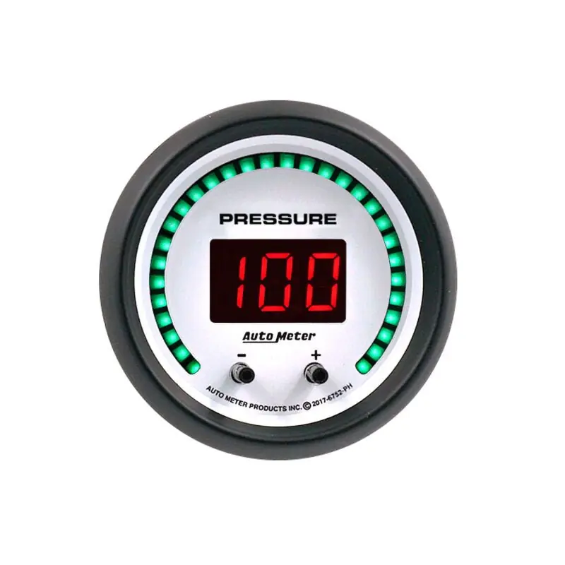 Autometer 52.4mm White Switchable 0-1600 PSI/0-110 BAR Fluid Pressure Phantom Elite Digital Gauge (ATM6752-PH)