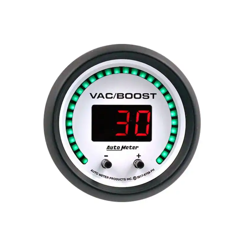 Autometer 52.4mm White Switchable 0-1600 PSI / 0-110 BAR Vacuum/Boost Phantom Elite Digital Gauge (ATM6758-PH)