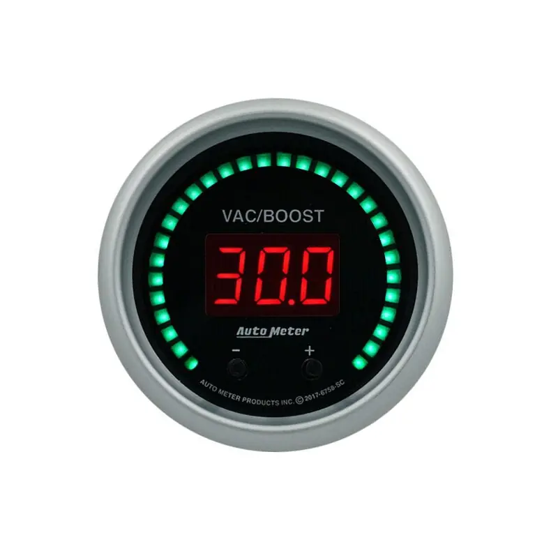 Autometer 52.4mm Black Switchable 0-1600 PSI / 0-110 BAR Vacuum/Boost Sport-Comp Elite Digital Gauge (ATM6758-SC)