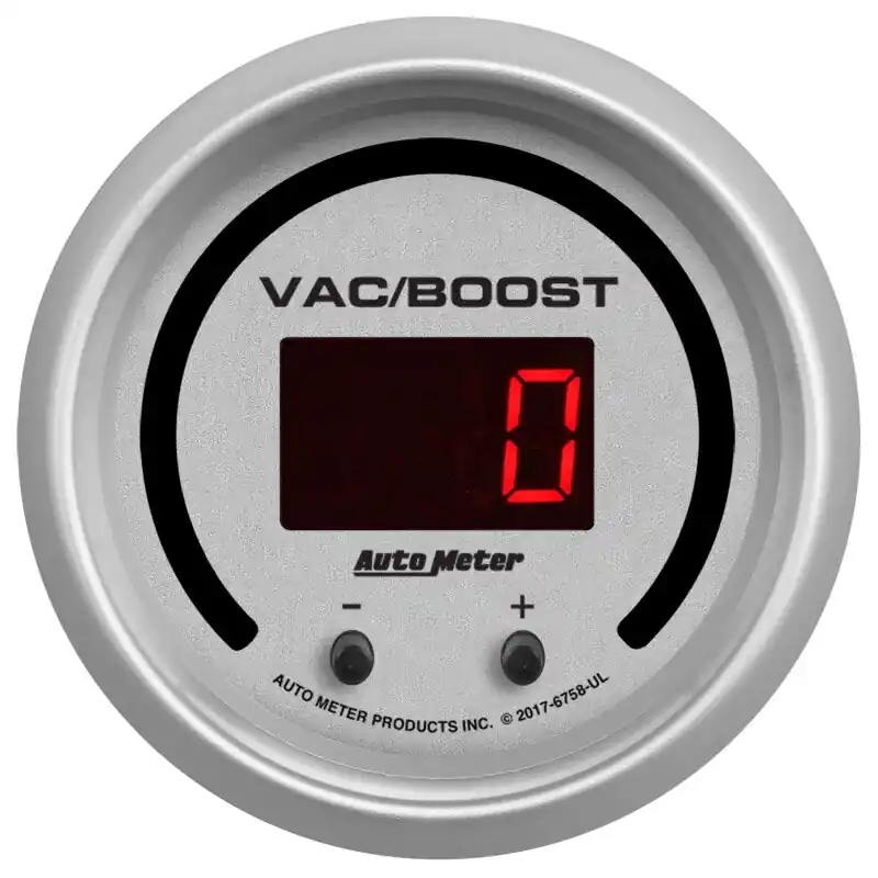 Autometer 52.4mm Silver Switchable 0-1600 PSI/0-110 BAR Vacuum/Boost Ultra-Lite Elite Digital Gauge (ATM6758-UL)