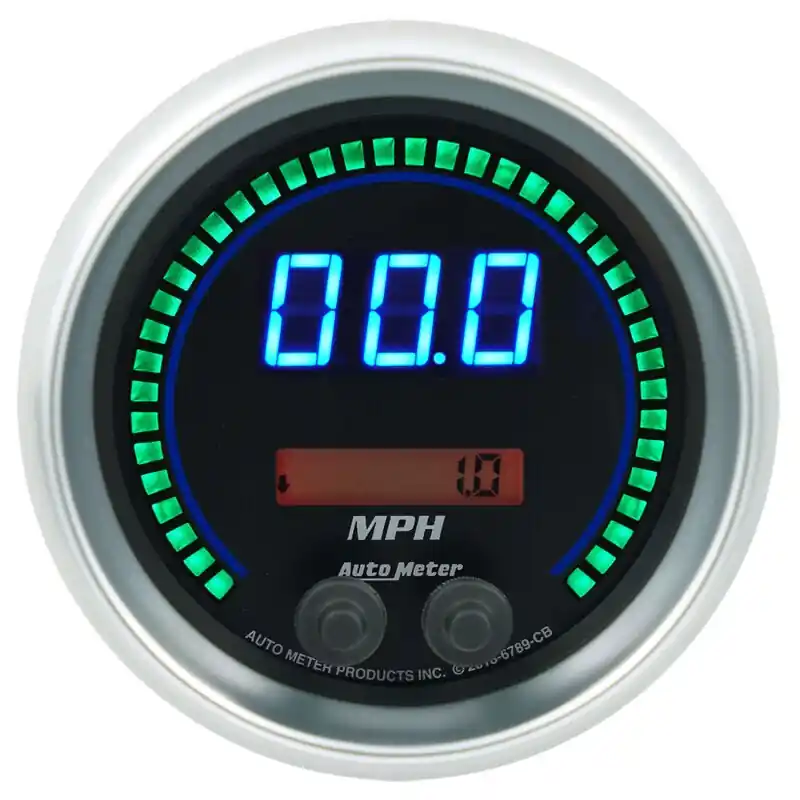 Autometer 85.7mm Black Switchable 260 MPH / 260 KM/H Speedometer Cobalt Elite Digital Gauge (ATM6789-CB)